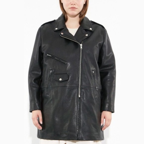 OAK NYC Black Genuine Leather Rigger Jacket XL Unisex - Picture 4 of 5